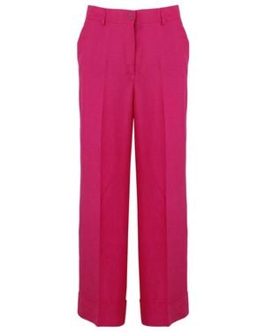 P.A.R.O.S.H. Pressed-Crease Straight-Leg Trousers - Pink