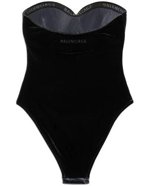 【送料&関税込】Balenciaga Corset Swimsuit Balenciaga Corset One Piece Swimsuit in Black | FWRD