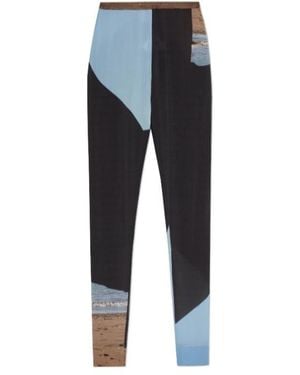 Issey Miyake Colorblock Printed Pants - Blue