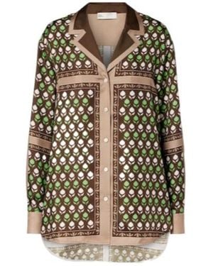 Tory Burch Printed Silk Twill Shirt - Multicolor