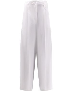 Alysi Pleated Wide-Leg Trousers - White