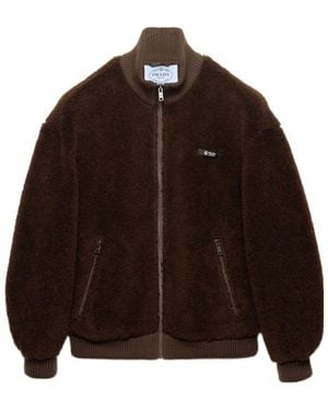 Prada Zip-Up Bomber Jacket - Brown
