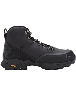 ROA Round-Toe Lace-Up Boots - Black