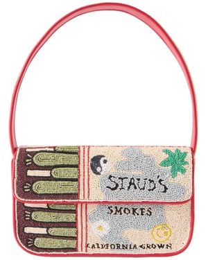 STAUD Tommy Beaded Embroidered Shoulder Bag