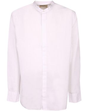 Officine Generale Officine Générale Band-Collar Shirt - Pink
