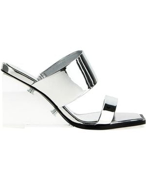 McQueen Double Strap Wedge Sandals - White