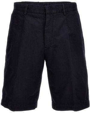ZEGNA Summer Knee-Length Pleated Chino Shorts - Blue