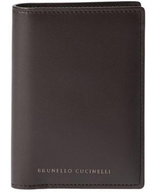 Brunello Cucinelli Calfskin Passport Holder - Black
