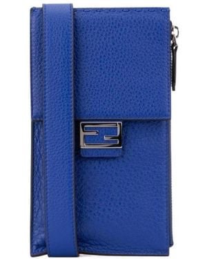 Fendi Baguette Phone Crossbody Bag - Blue