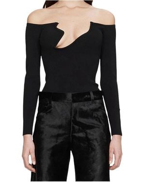 Christopher Esber Asymmetric Off-Shoulder Top - Black