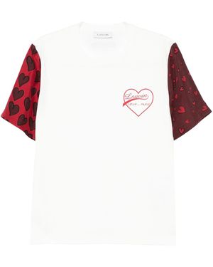 Lanvin Heart-Print Short-Sleeve T-Shirt - Red