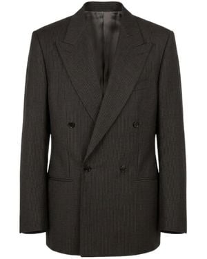 Gucci Pinstripe Wool Mohair Jacket - Black