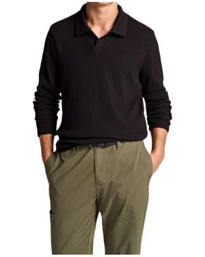Vince Long-Sleeved Polo Shirt - Black