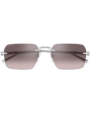 Gucci Eyewear Frameless Rectangular Sunglasses - Metallic