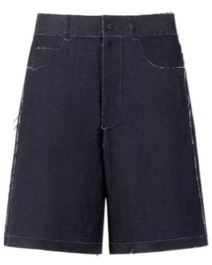 Marni Stretch Denim Trompe L'Oeil Bermuda Shorts - Blue