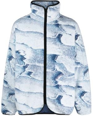 Bonsai Salt Abstract-Print Zip-Up Jacket - Blue