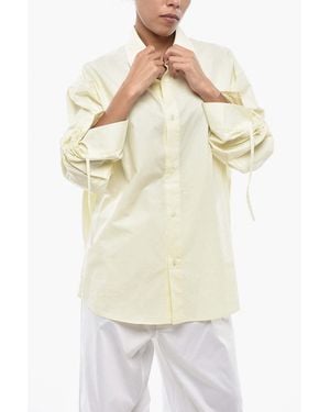 DARKPARK Keanu Draped Three-Quarter Sleeve Blouse - Natural