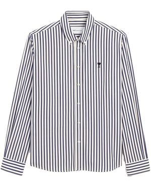 Ami Paris Ami Ami De Coeur Striped Shirt - Blue