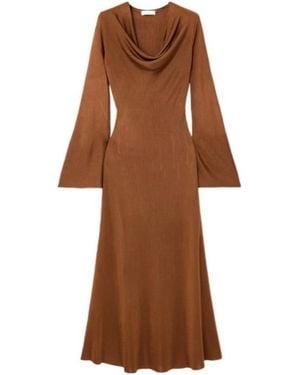 Altuzarra Draped Knitted Midi Dress - Brown