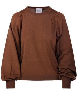 Nude Crew Neck Jumper - Brown