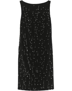 Moschino Tagging-Barbs Boat Neck Midi Dress - Black