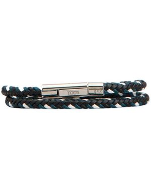 Tod's My Colors Braided Leather Bracelet - White