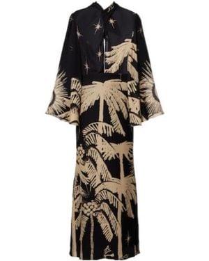 Johanna Ortiz Printed Silk Maxi Dress - Black