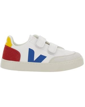 Veja キッズ V-12 ロゴ プリント スニーカー - Blue