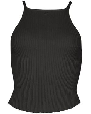 Courreges Circle Rib Knit Top - Black