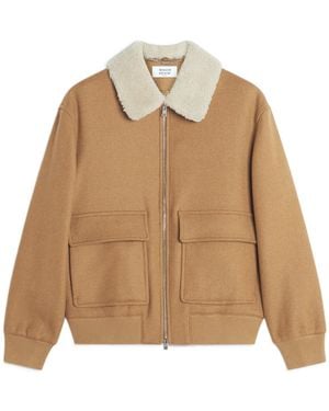 Maison Kitsuné Shearling Collar Jacket - Natural