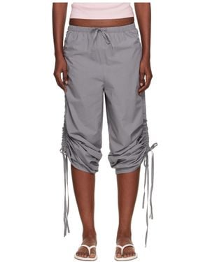 Baserange Drawstring Waist Casual Trousers - Grey