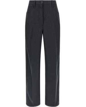 Prada Logo Detailed Pleated Trousers - Blue