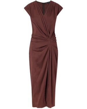 Proenza Schouler Gathered Linen-Blend Midi Dress