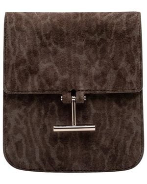 Tom Ford Signature T-Shaped Clutch Bag - Brown