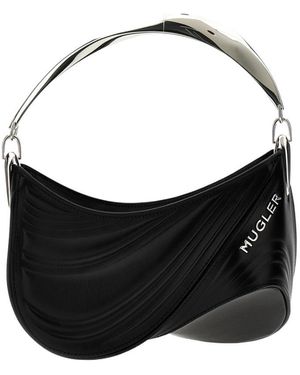 Mugler Small Spiral Curve 01 Top-Handle Bag - Black