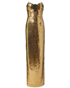 Rebecca Vallance Gloria Sequined Floral-Applique Gown - Metallic