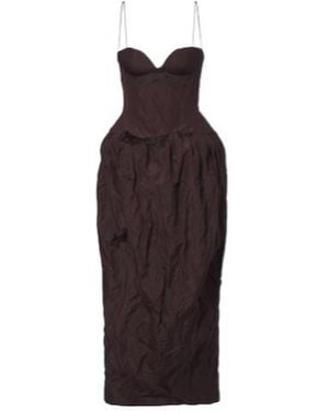 Magda Butrym Gathered Cotton-Blend Bustier Dress