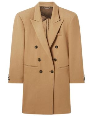 Stella McCartney Double-Breasted Mid-Length Coat - Natural
