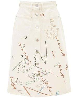 JW Anderson Jw Anderson Oscar Wilde Capsule Frayed Hem Skirt - Natural
