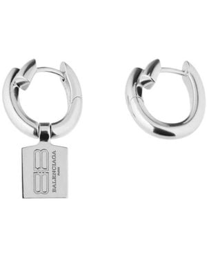 Balenciaga Asymmetrical Shape Earrings - White