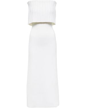 Safiyaa Risette Off-Shoulder Wool Midi Dress - White