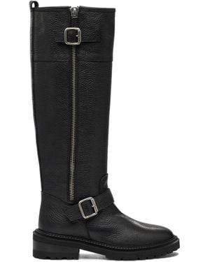 Via Roma 15 Leather Knee-High Boots - Black