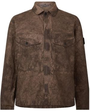 Stone Island Camouflage Casual Overshirt - Brown