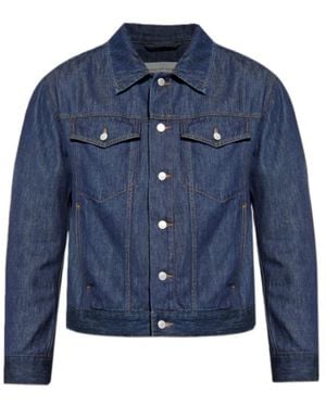 Dries Van Noten Lapel Long Sleeve Casual Jacket - Blue