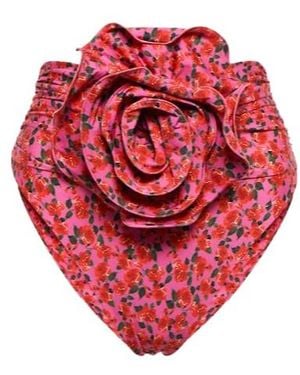 Magda Butrym High-Rise Floral Bikini Bottoms - Red