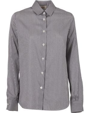 Mazzarelli Striped Shirt - Gray