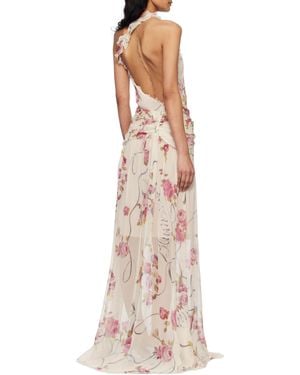 Blumarine One-Shoulder Creponne Maxi Dress - Multicolour