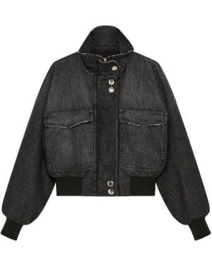 Marella Denim Bomber Jacket - Black