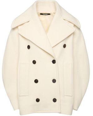 Jacquemus Le Caban Ovalo Wool Coat - Natural
