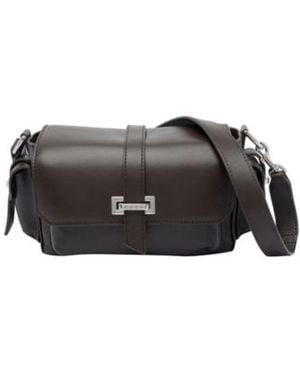 Hogan Embossed Small Flap Shoulder Bag - Black